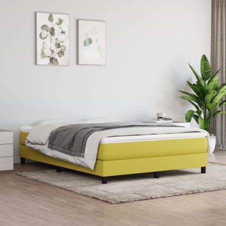vidaXL Bettgestell ohne Matratze Grün 140x200 cm Stoff