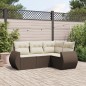 vidaXL 4-tlg. Garten-Sofagarnitur mit Kissen Braun Poly Rattan vidaXL 4-tlg. Garten-Sofagarnitur mit Kissen Braun Poly Rattan