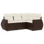 vidaXL 4-tlg. Garten-Sofagarnitur mit Kissen Braun Poly Rattan vidaXL 4-tlg. Garten-Sofagarnitur mit Kissen Braun Poly Rattan