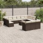 vidaXL 14-tlg. Garten-Sofagarnitur mit Kissen Braun Poly Rattan vidaXL 14-tlg. Garten-Sofagarnitur mit Kissen Braun Poly Rattan