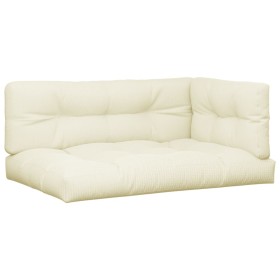 vidaXL Palettenkissen 7-tlg. Creme Stoff