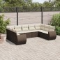 vidaXL 9-tlg. Garten-Sofagarnitur mit Kissen Braun Poly Rattan vidaXL 9-tlg. Garten-Sofagarnitur mit Kissen Braun Poly Rattan
