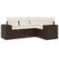vidaXL 4-tlg. Garten-Sofagarnitur mit Kissen Braun Poly Rattan vidaXL 4-tlg. Garten-Sofagarnitur mit Kissen Braun Poly Rattan