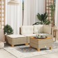 vidaXL Gartenhocker mit Kissen Beige 63,5x56x32 cm Poly Rattan vidaXL Gartenhocker mit Kissen Beige 63,5x56x32 cm Poly Rattan