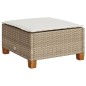 vidaXL Gartenhocker mit Kissen Beige 63,5x56x32 cm Poly Rattan vidaXL Gartenhocker mit Kissen Beige 63,5x56x32 cm Poly Rattan