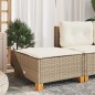 vidaXL Gartenhocker mit Kissen Beige 63,5x56x32 cm Poly Rattan vidaXL Gartenhocker mit Kissen Beige 63,5x56x32 cm Poly Rattan