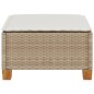 vidaXL Gartenhocker mit Kissen Beige 63,5x56x32 cm Poly Rattan vidaXL Gartenhocker mit Kissen Beige 63,5x56x32 cm Poly Rattan