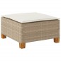 vidaXL Gartenhocker mit Kissen Beige 63,5x56x32 cm Poly Rattan vidaXL Gartenhocker mit Kissen Beige 63,5x56x32 cm Poly Rattan