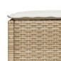 vidaXL Gartenhocker mit Kissen Beige 63,5x56x32 cm Poly Rattan vidaXL Gartenhocker mit Kissen Beige 63,5x56x32 cm Poly Rattan