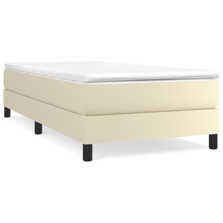 vidaXL Bettgestell Creme 100x200 cm Kunstleder