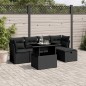 vidaXL 6-tlg. Garten-Sofagarnitur mit Kissen Schwarz Poly Rattan vidaXL 6-tlg. Garten-Sofagarnitur mit Kissen Schwarz Poly Rattan