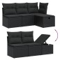 vidaXL 6-tlg. Garten-Sofagarnitur mit Kissen Schwarz Poly Rattan vidaXL 6-tlg. Garten-Sofagarnitur mit Kissen Schwarz Poly Rattan