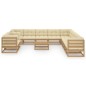 12-tlg. Garten-Lounge-Set Kissen Honigbraun Kiefer Massivholz 12-tlg. Garten-Lounge-Set Kissen Honigbraun Kiefer Massivholz