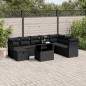 vidaXL 9-tlg. Garten-Sofagarnitur mit Kissen Schwarz Poly Rattan vidaXL 9-tlg. Garten-Sofagarnitur mit Kissen Schwarz Poly Rattan