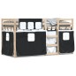 vidaXL Etagenbett mit Vorhängen Weiß & Schwarz 90x190 cm Kiefernholz vidaXL Etagenbett mit Vorhängen Weiß & Schwarz 90x190 cm Kiefernholz