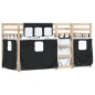vidaXL Etagenbett mit Vorhängen Weiß & Schwarz 90x190 cm Kiefernholz vidaXL Etagenbett mit Vorhängen Weiß & Schwarz 90x190 cm Kiefernholz