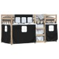 vidaXL Etagenbett mit Vorhängen Weiß & Schwarz 90x190 cm Kiefernholz vidaXL Etagenbett mit Vorhängen Weiß & Schwarz 90x190 cm Kiefernholz