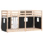 vidaXL Etagenbett mit Vorhängen Weiß & Schwarz 90x190 cm Kiefernholz vidaXL Etagenbett mit Vorhängen Weiß & Schwarz 90x190 cm Kiefernholz