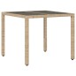 vidaXL 3-tlg. Garten-Essgruppe mit Kissen Beige Poly Rattan und Glas vidaXL 3-tlg. Garten-Essgruppe mit Kissen Beige Poly Rattan und Glas