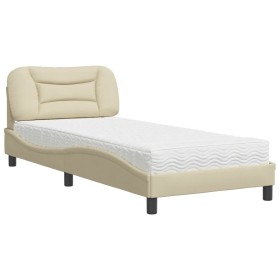 vidaXL Bett mit Matratze Creme 80x200 cm Stoff