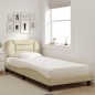 vidaXL Bett mit Matratze Creme 80x200 cm Stoff vidaXL Bett mit Matratze Creme 80x200 cm Stoff