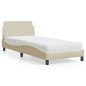 vidaXL Bett mit Matratze Creme 80x200 cm Stoff vidaXL Bett mit Matratze Creme 80x200 cm Stoff