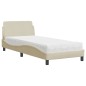 vidaXL Bett mit Matratze Creme 80x200 cm Stoff vidaXL Bett mit Matratze Creme 80x200 cm Stoff
