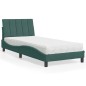 vidaXL Bett mit Matratze Dunkelgrün 90x190 cm Samt vidaXL Bett mit Matratze Dunkelgrün 90x190 cm Samt