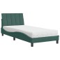 vidaXL Bett mit Matratze Dunkelgrün 90x190 cm Samt vidaXL Bett mit Matratze Dunkelgrün 90x190 cm Samt