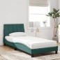 vidaXL Bett mit Matratze Dunkelgrün 90x190 cm Samt vidaXL Bett mit Matratze Dunkelgrün 90x190 cm Samt