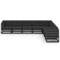 8-tlg. Garten-Lounge-Set mit Kissen Schwarz Kiefer Massivholz 8-tlg. Garten-Lounge-Set mit Kissen Schwarz Kiefer Massivholz