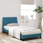 vidaXL Bett mit Matratze Blau 90x200 cm Samt vidaXL Bett mit Matratze Blau 90x200 cm Samt