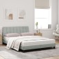 vidaXL Bett mit Matratze Hellgrau 120x200 cm Samt vidaXL Bett mit Matratze Hellgrau 120x200 cm Samt
