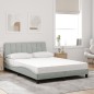 vidaXL Bett mit Matratze Hellgrau 140x190 cm Samt vidaXL Bett mit Matratze Hellgrau 140x190 cm Samt