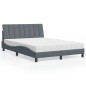 vidaXL Bett mit Matratze Dunkelgrau 140x200 cm Samt vidaXL Bett mit Matratze Dunkelgrau 140x200 cm Samt