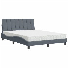 vidaXL Bett mit Matratze Dunkelgrau 140x200 cm Samt