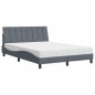 vidaXL Bett mit Matratze Dunkelgrau 140x200 cm Samt vidaXL Bett mit Matratze Dunkelgrau 140x200 cm Samt