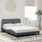 vidaXL Bett mit Matratze Dunkelgrau 140x200 cm Samt vidaXL Bett mit Matratze Dunkelgrau 140x200 cm Samt