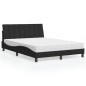 vidaXL Bett mit Matratze Schwarz 140x200 cm Samt