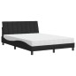 vidaXL Bett mit Matratze Schwarz 140x200 cm Samt