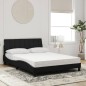 vidaXL Bett mit Matratze Schwarz 140x200 cm Samt