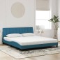 vidaXL Bett mit Matratze Blau 180x200 cm Samt vidaXL Bett mit Matratze Blau 180x200 cm Samt