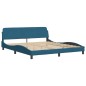 vidaXL Bett mit Matratze Blau 180x200 cm Samt vidaXL Bett mit Matratze Blau 180x200 cm Samt