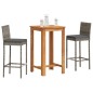 vidaXL 3-tlg. Gartenbar-Set Grau Massivholz Akazie und Poly Rattan vidaXL 3-tlg. Gartenbar-Set Grau Massivholz Akazie und Poly Rattan