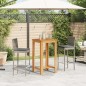 vidaXL 3-tlg. Gartenbar-Set Grau Massivholz Akazie und Poly Rattan vidaXL 3-tlg. Gartenbar-Set Grau Massivholz Akazie und Poly Rattan