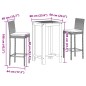 vidaXL 3-tlg. Gartenbar-Set Grau Massivholz Akazie und Poly Rattan vidaXL 3-tlg. Gartenbar-Set Grau Massivholz Akazie und Poly Rattan