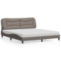 vidaXL Bett mit Matratze Taupe 180x200 cm Stoff vidaXL Bett mit Matratze Taupe 180x200 cm Stoff