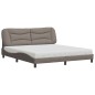 vidaXL Bett mit Matratze Taupe 180x200 cm Stoff vidaXL Bett mit Matratze Taupe 180x200 cm Stoff