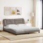 vidaXL Bett mit Matratze Taupe 180x200 cm Stoff vidaXL Bett mit Matratze Taupe 180x200 cm Stoff