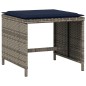 vidaXL Gartenhocker mit Kissen 4 Stk. Grau 40x40x35 cm Poly Rattan vidaXL Gartenhocker mit Kissen 4 Stk. Grau 40x40x35 cm Poly Rattan